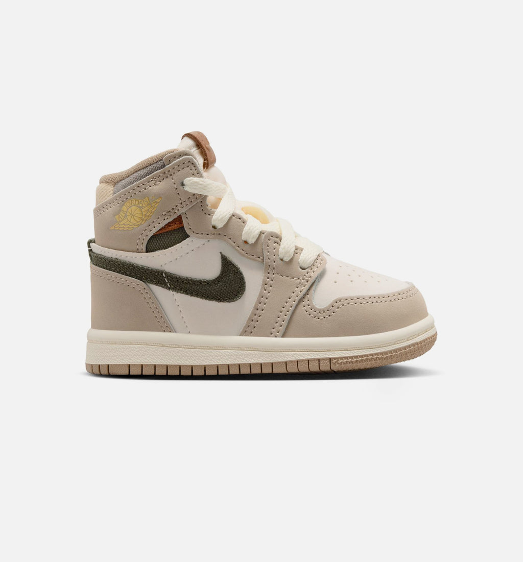Air Jordan 1 Retro High OG Khaki - 婴幼儿生活方式运动鞋（卡其色/帆布白/渐变奶白/货运卡其）