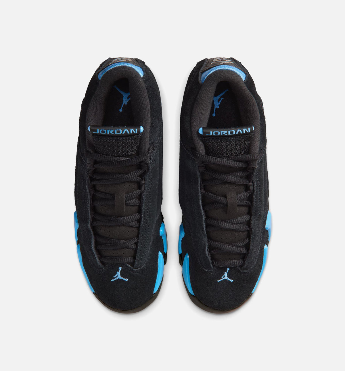 Air Jordan 14 Retro Black University Blue 大童生活方式运动鞋 - 黑色/白色/学院蓝