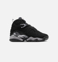 Air Jordan 8 Retro Chrome Black And Light Graphite 小学生生活方式运动鞋 - 黑色/白色/淡石墨