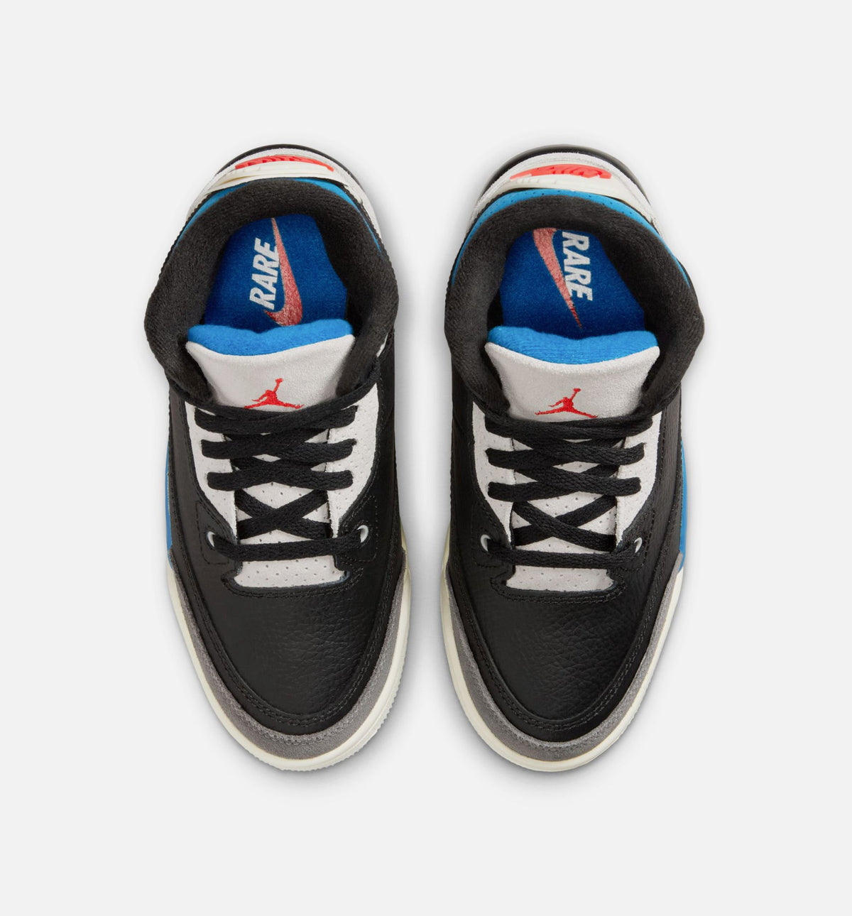 Air Jordan 3 Retro OG Rare Air - 学前儿生活方式运动鞋（黑/智利红/中性灰）