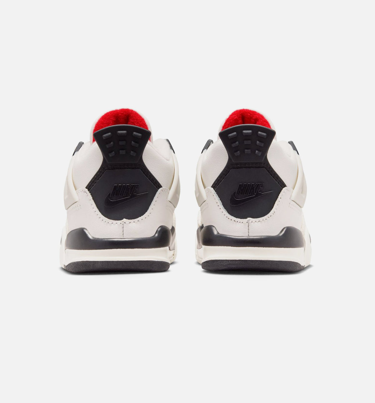 Air Jordan 4 Retro Flight Club 婴幼儿生活方式运动鞋 - 帆布白/黑色/大学红