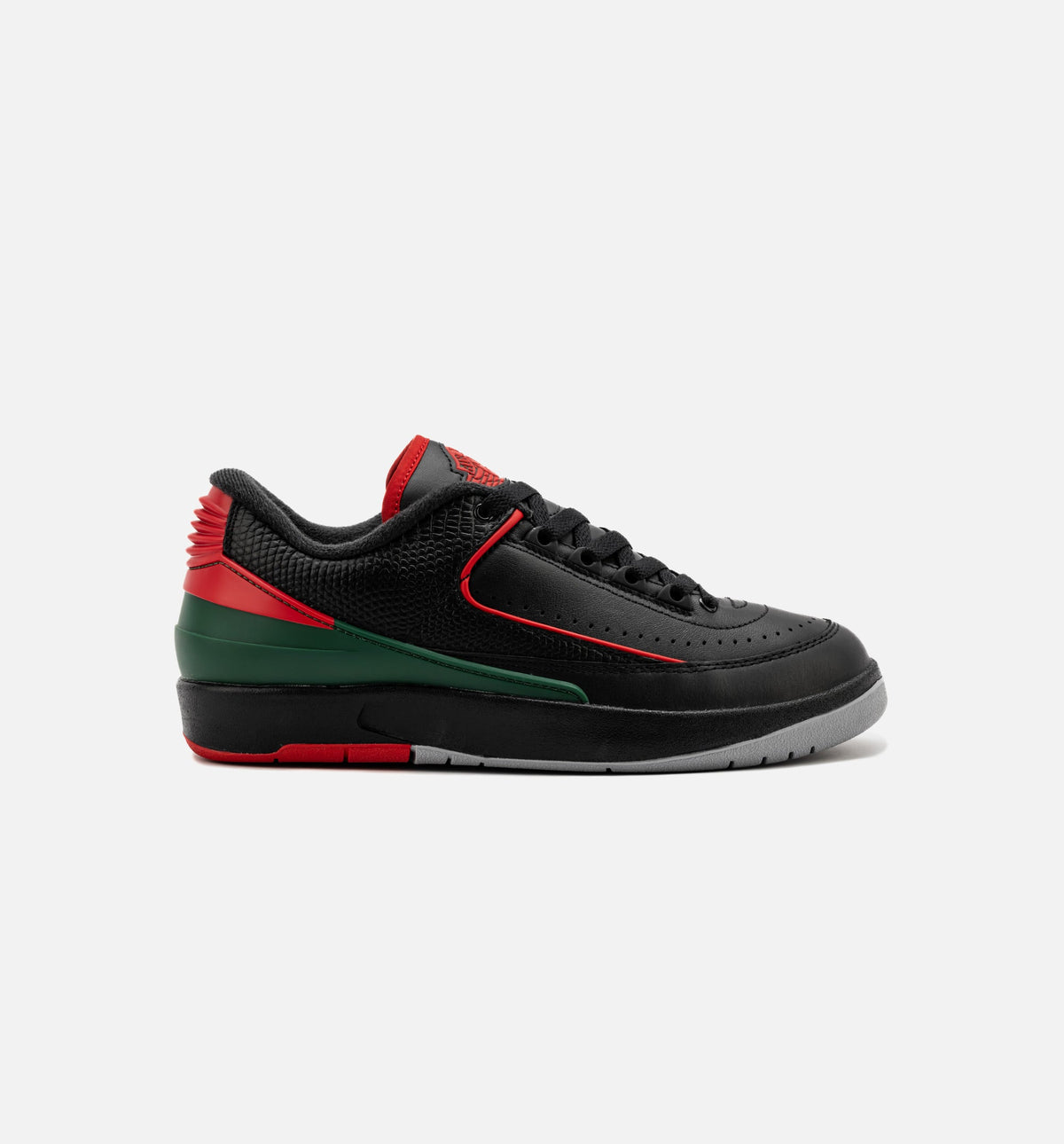 Air Jordan 2 Retro Low Christmas - 青少年生活方式运动鞋（黑/火焰红/水泥灰）