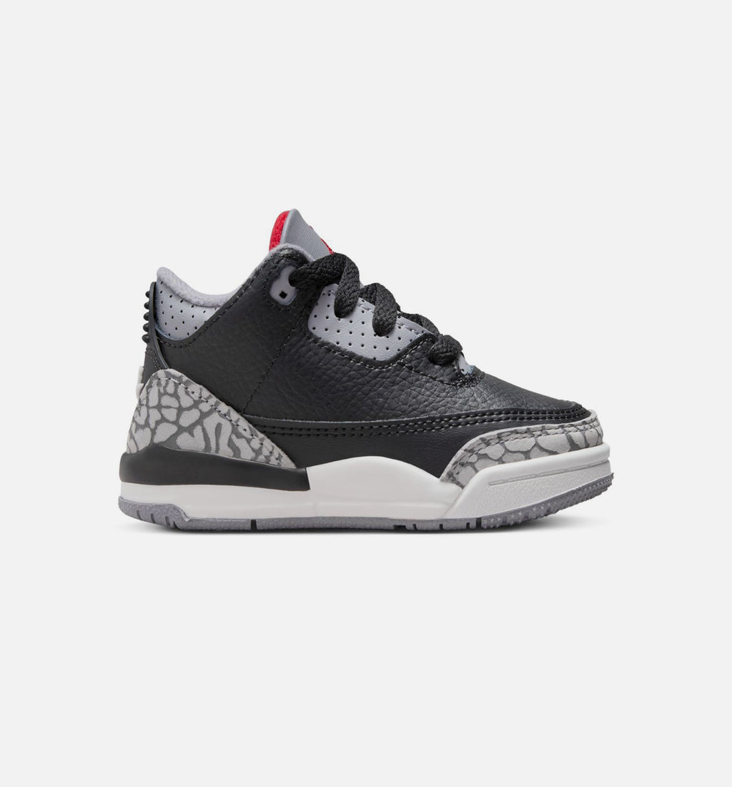 Air Jordan 3 Retro Black Cement - 婴幼儿生活方式运动鞋（黑/火焰红/水泥灰/峰白）