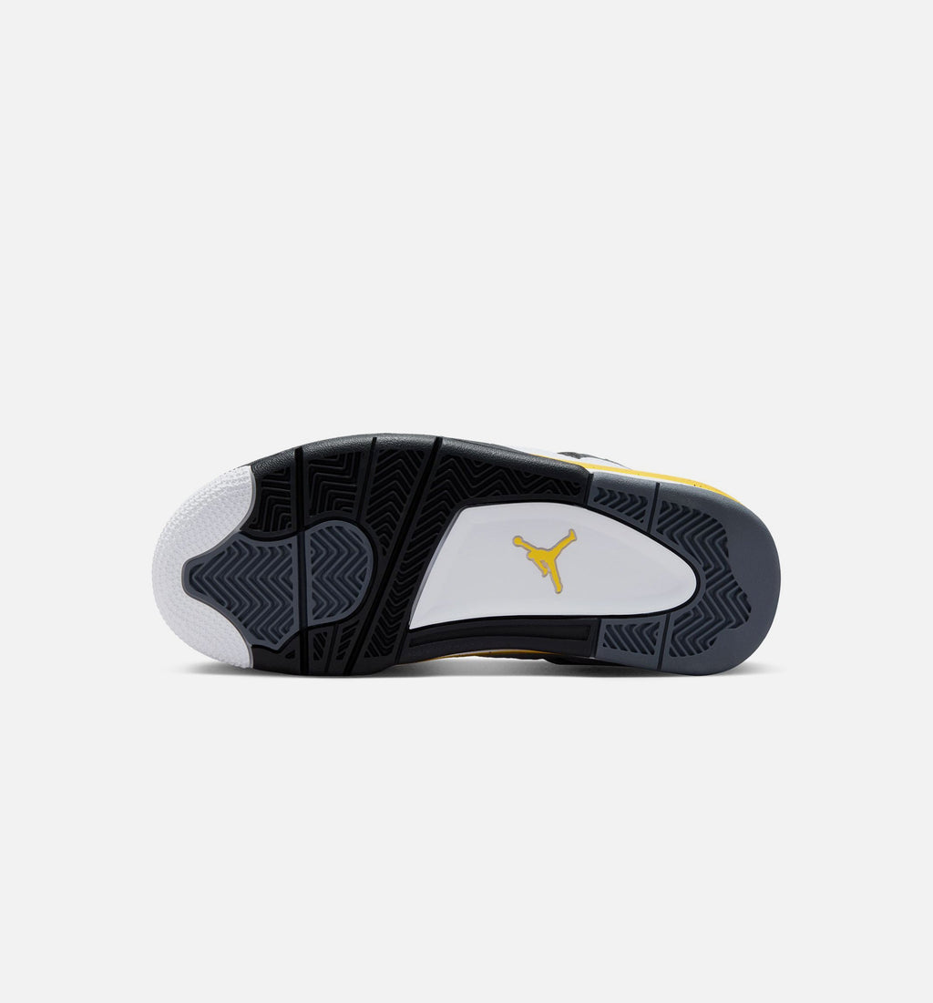 Air Jordan 4 Retro Rare Air Tour Yellow 小学生生活方式运动鞋 - 白色/深蓝灰/黑色/巡回黄