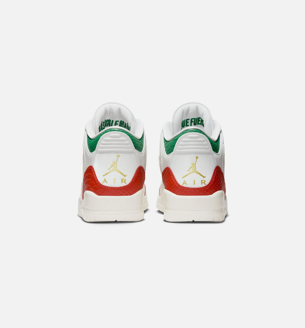 Air Jordan 3 Retro El Vuelo - 男款生活方式运动鞋（峰白/松林绿/龙红/金属金）