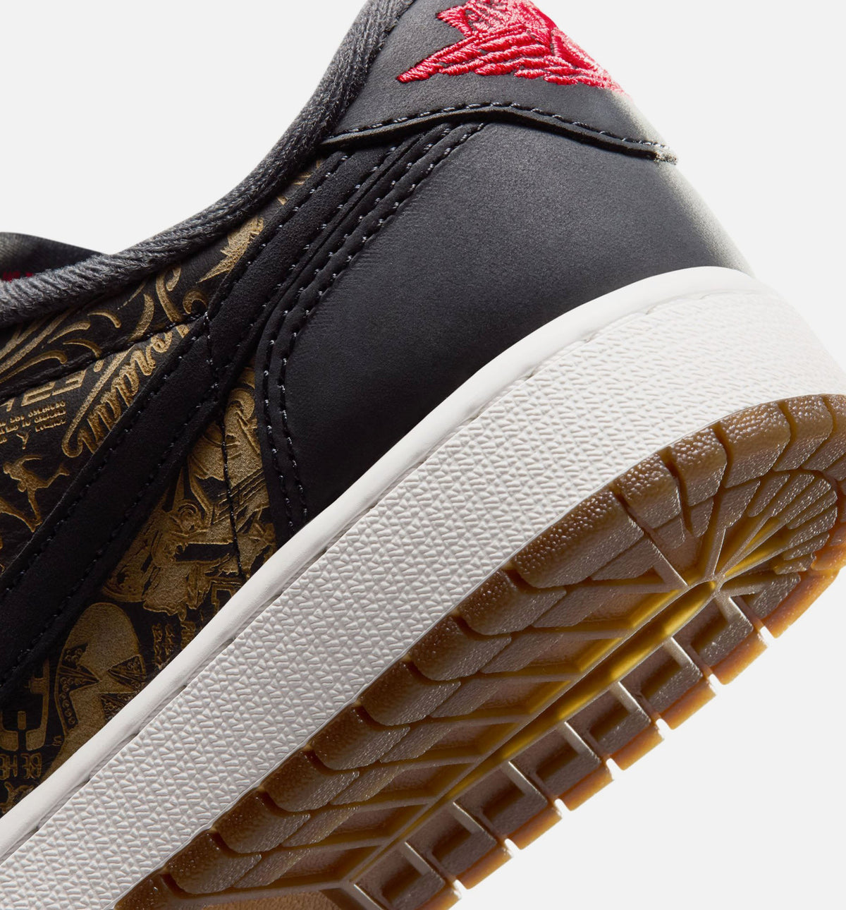 Air Jordan 1 Retro Low OG Laser - 青少年生活方式运动鞋（黑/红/峰白）