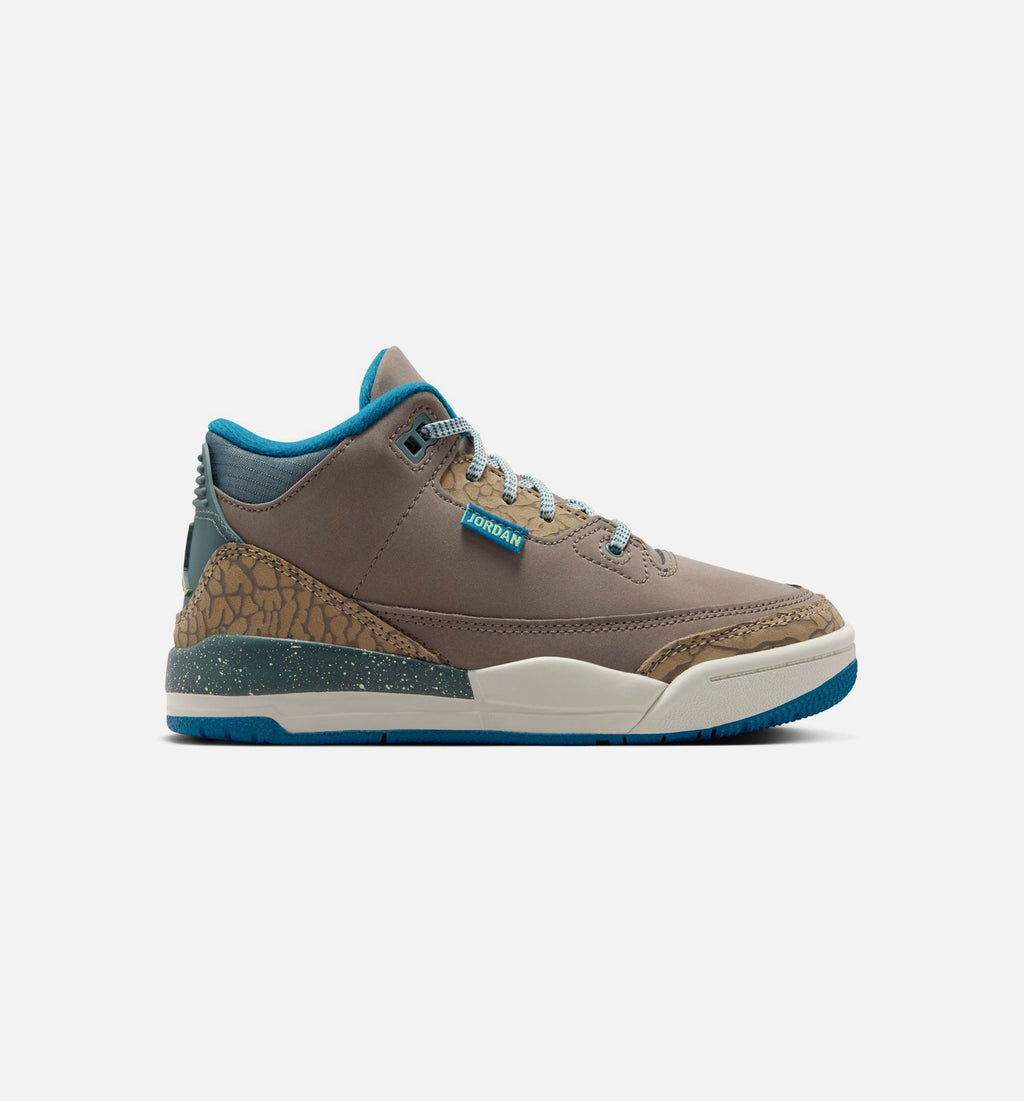 Air Jordan 3 Retro Olive Grey - 学前儿生活方式运动鞋（橄榄灰/深渊绿/卡其色/海玻璃绿）