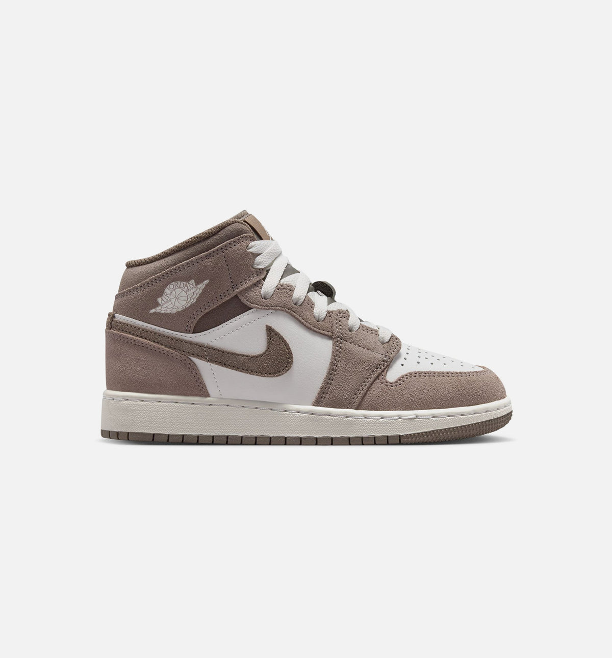 Air Jordan 1 Mid - 青少年生活方式运动鞋（谜石色/橄榄灰/峰白）