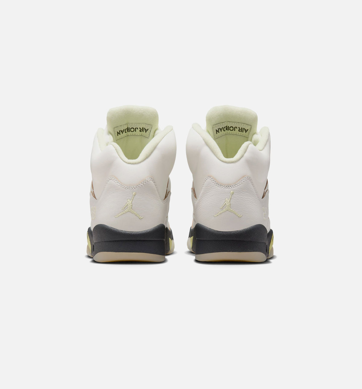 Air Jordan 5 Retro Luminous Green and Sail - 女款生活方式运动鞋（帆布白/荧光绿/深灰）