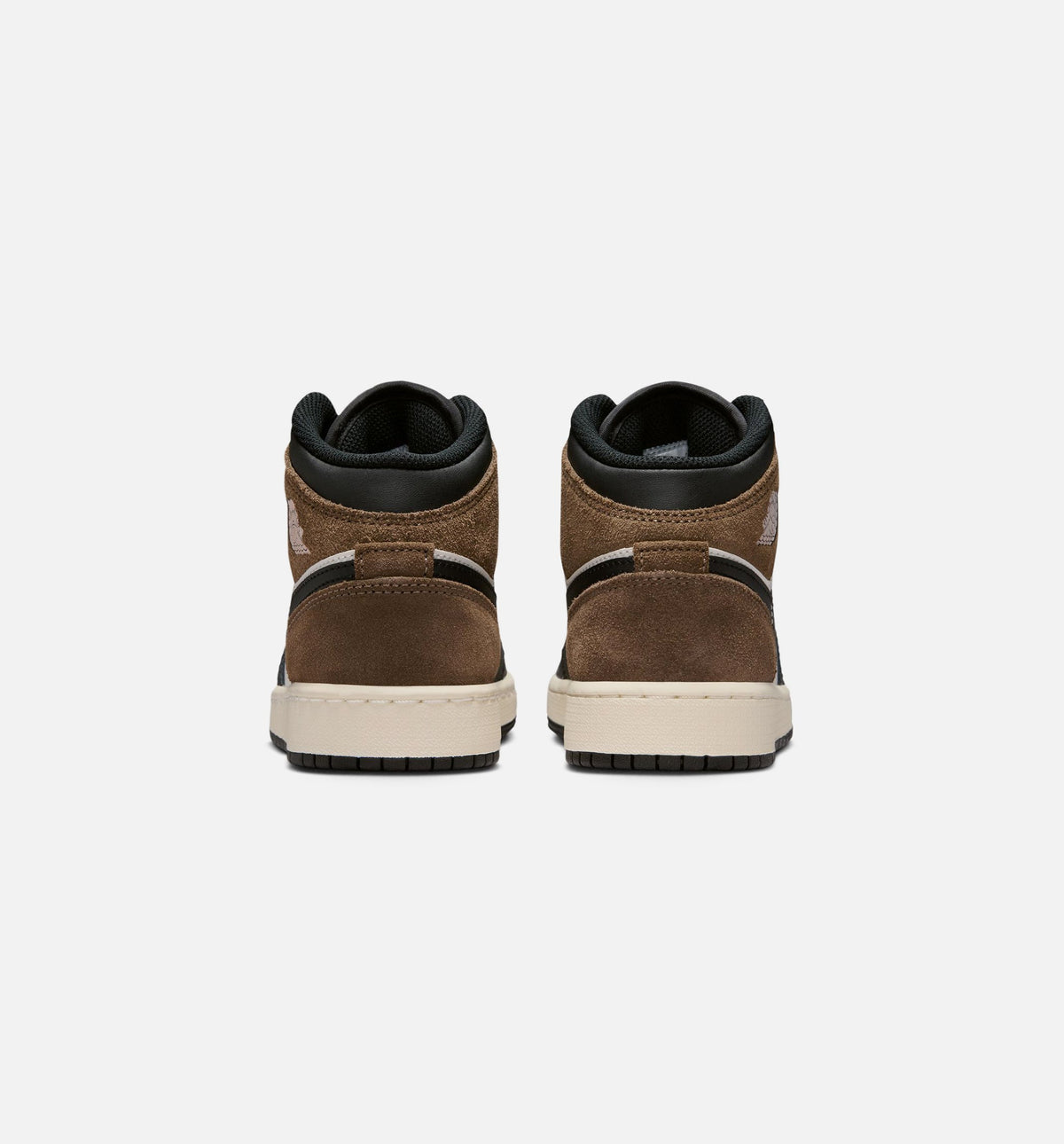 Air Jordan 1 Mid - 青少年生活方式运动鞋（黑/幻影白/帕洛米诺棕/大学红）