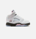 Air Jordan 5 Retro Medium Soft Pink 婴幼儿生活方式运动鞋 - 白色/黑色/柔粉