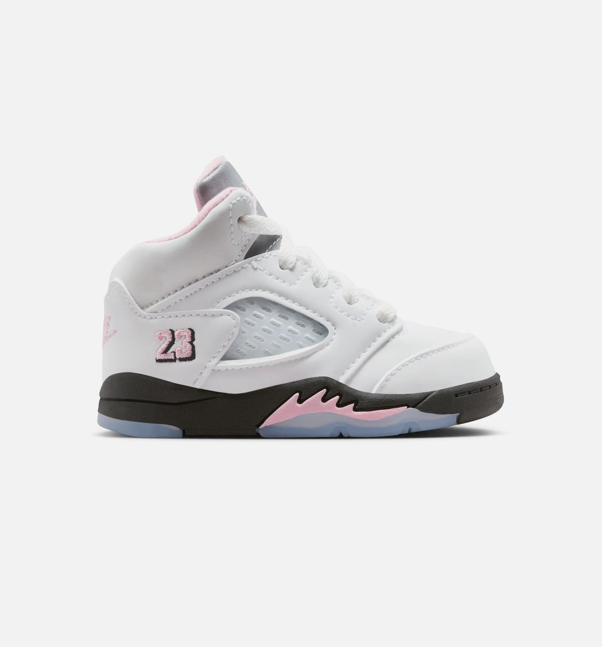 Air Jordan 5 Retro Medium Soft Pink 婴幼儿生活方式运动鞋 - 白色/黑色/柔粉