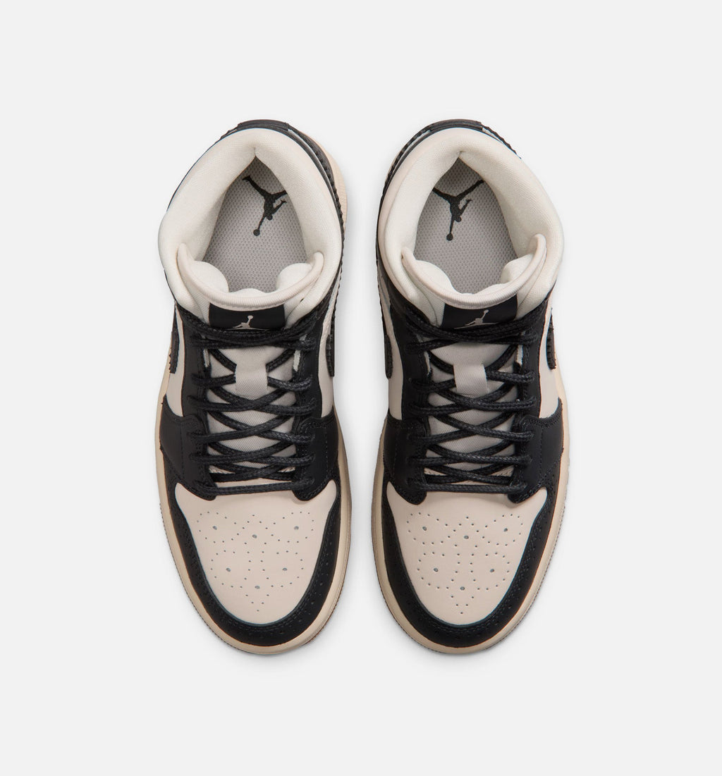 Air Jordan 1 Mid SE - 女款生活方式运动鞋（深灰黑/粉笔白/珍珠白）