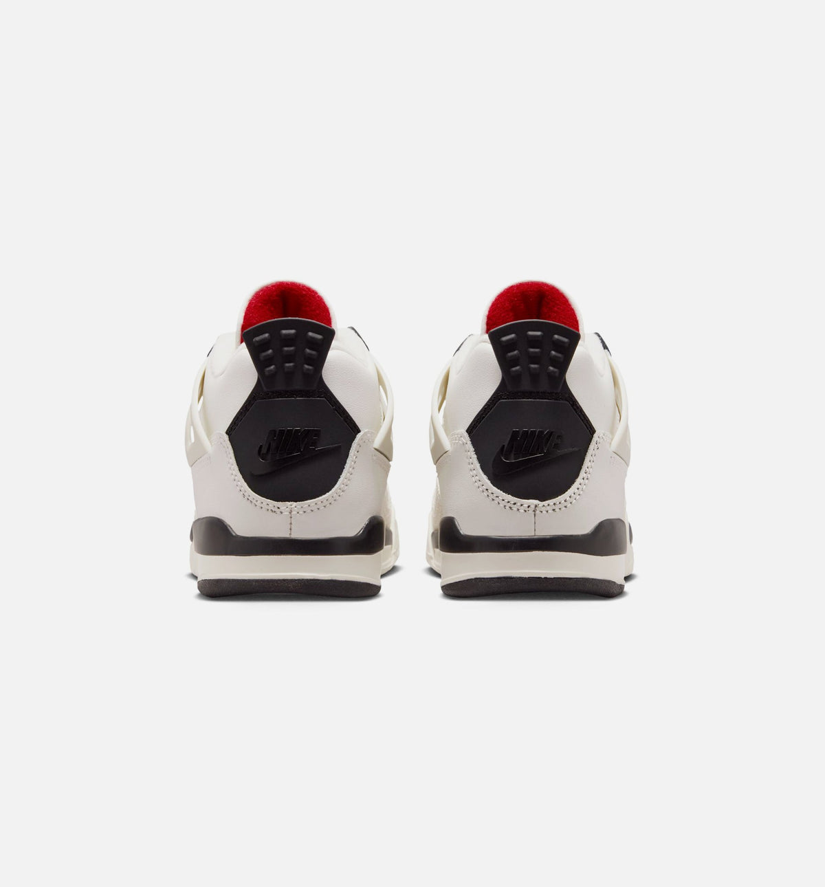 Air Jordan 4 Retro Flight Club 学前儿童生活方式运动鞋 - 帆布白/黑色/大学红