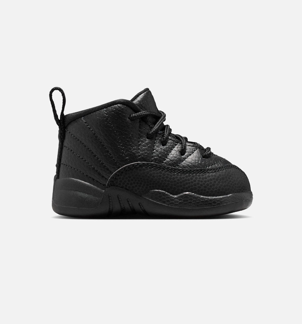 Air Jordan 12 Retro Bloodline 婴幼儿生活方式运动鞋 - 黑色/校服红