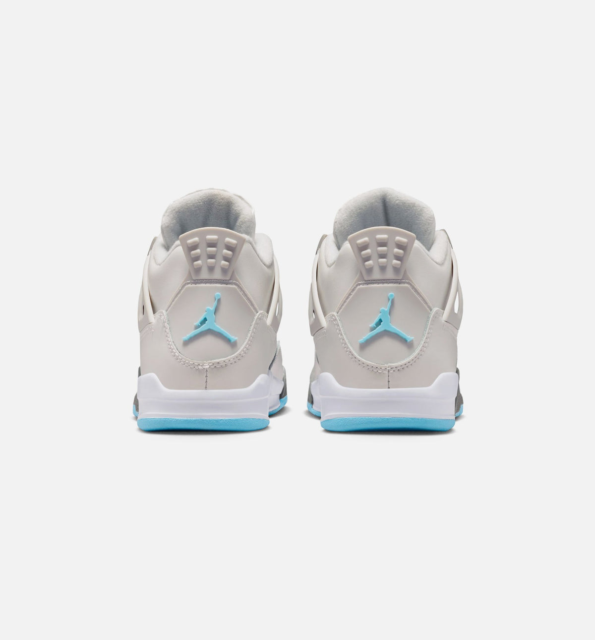 Air Jordan 4 Retro Blue Chill 学前儿童生活方式运动鞋 - 光子灰/冰蓝/铁灰/白色/蓝色淡