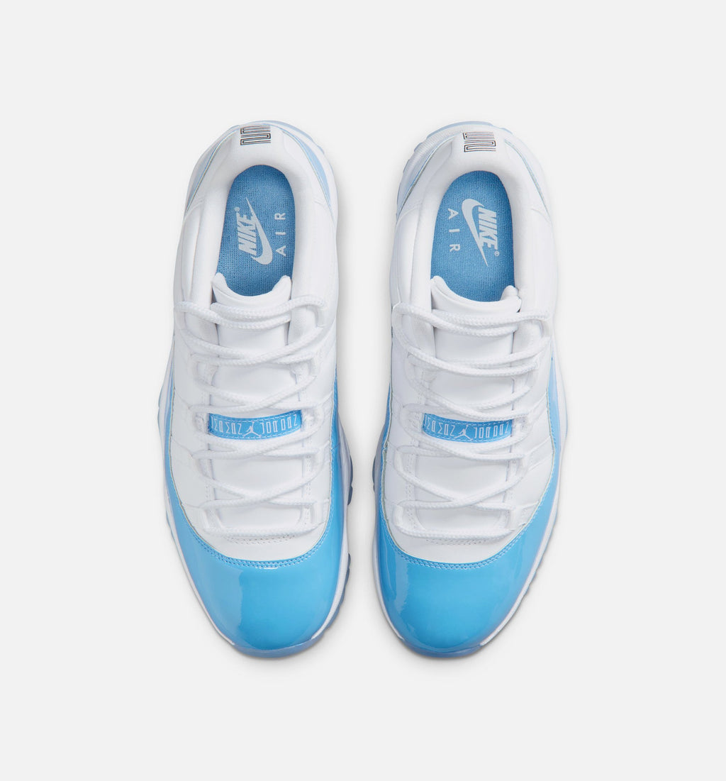 Air Jordan 11 Retro Low University Blue 男款生活方式运动鞋 - 白色/大学蓝/黑色