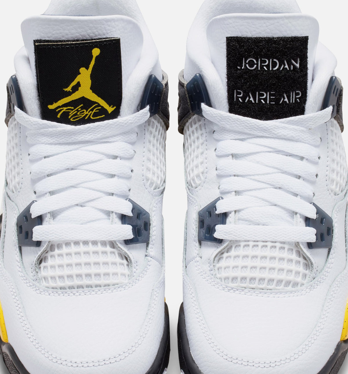 Air Jordan 4 Retro Rare Air Tour Yellow 小学生生活方式运动鞋 - 白色/深蓝灰/黑色/巡回黄