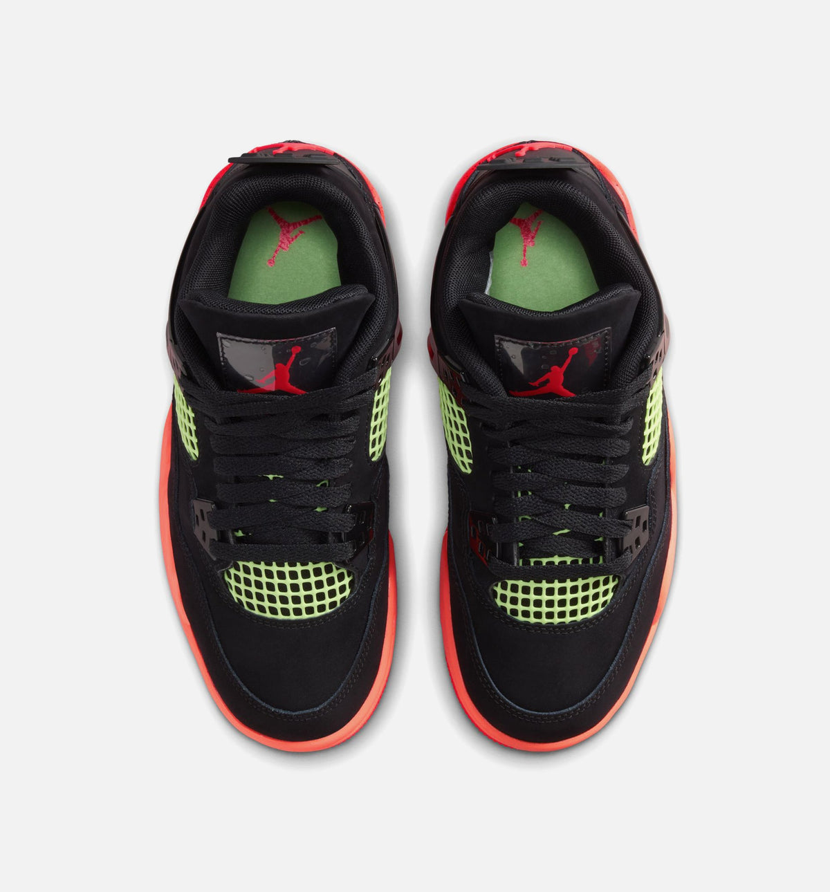 Air Jordan 4 Retro Black Infrared 23 小学生生活方式运动鞋 - 黑色/燭红色/芒果橙