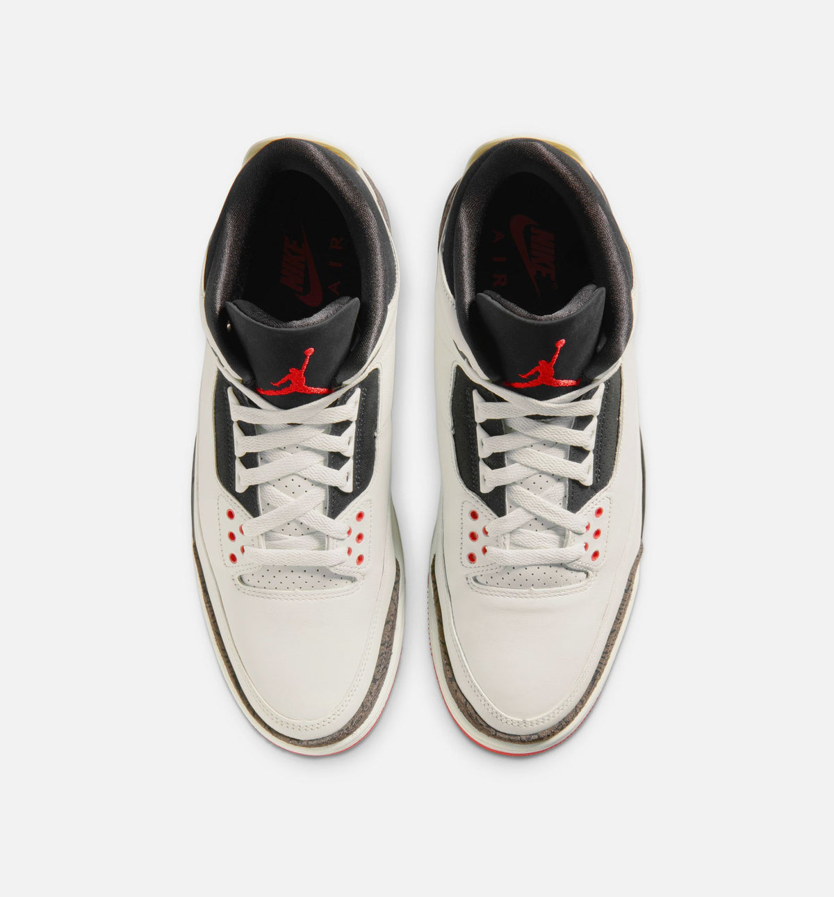 Air Jordan 3 Retro Sail and University Red - 男款生活方式运动鞋（帆布白/黑/大学红/淡象牙）