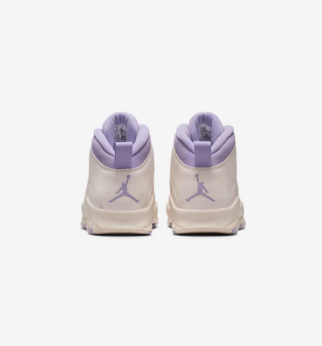 Air Jordan 10 Retro Hydrangeas 女款生活方式运动鞋 - 粉笔白/绣球花/野葡萄