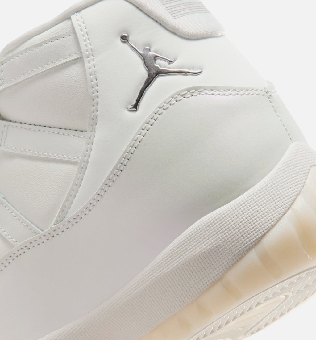 Air Jordan 11 Retro Pearl 女款生活方式运动鞋 - 帆布白/珍珠灰/白色/金属银