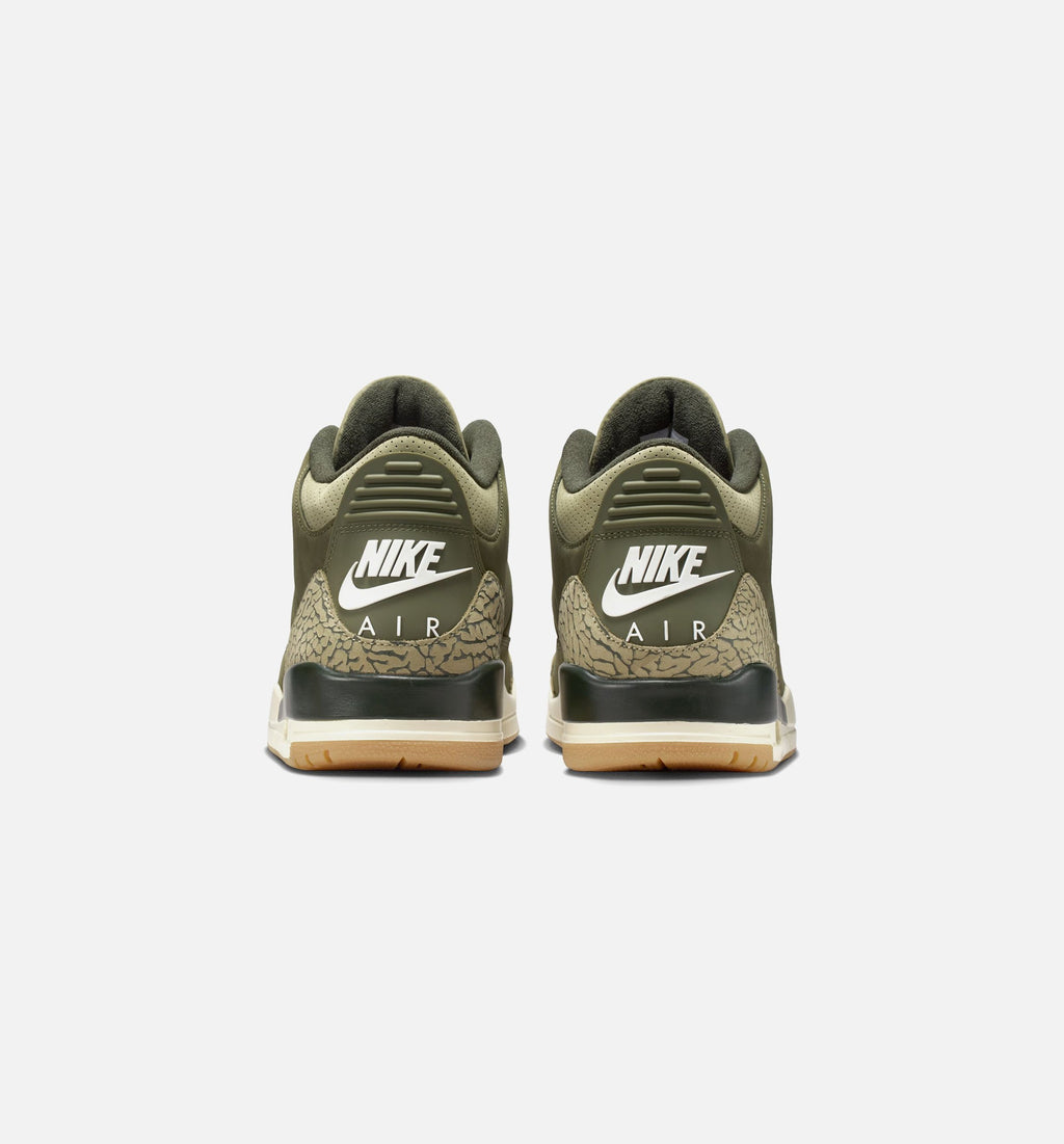 Air Jordan 3 Retro Medium Olive - 男款生活方式运动鞋（中橄榄绿/巫杆森综/中性橄榄/帆布白/火红）