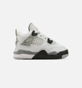 Air Jordan 4 Retro White Cement 婴幼儿生活方式运动鞋 - 峰白/火焰红/水泥灰/黑色