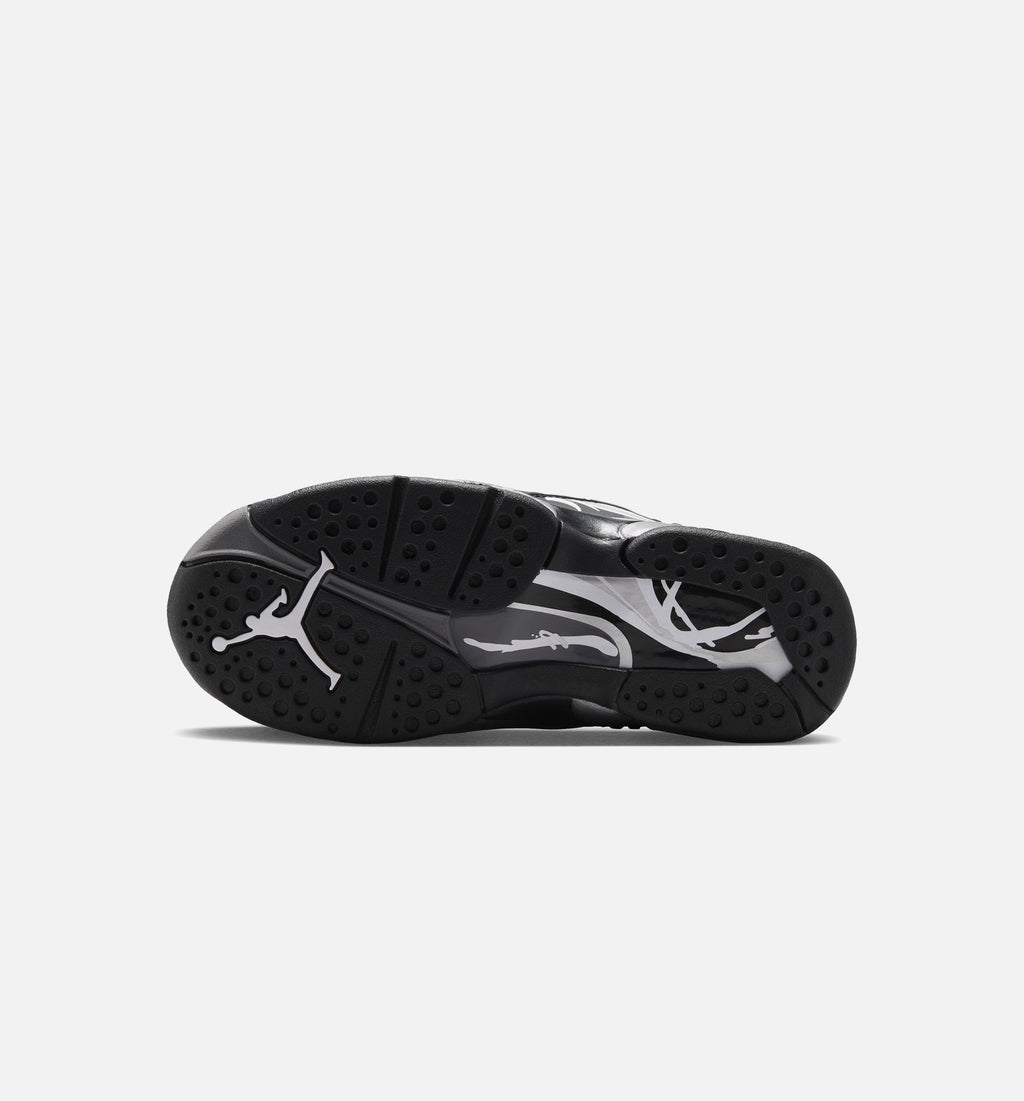 Air Jordan 8 Retro Chrome Black And Light Graphite 小学生生活方式运动鞋 - 黑色/白色/淡石墨