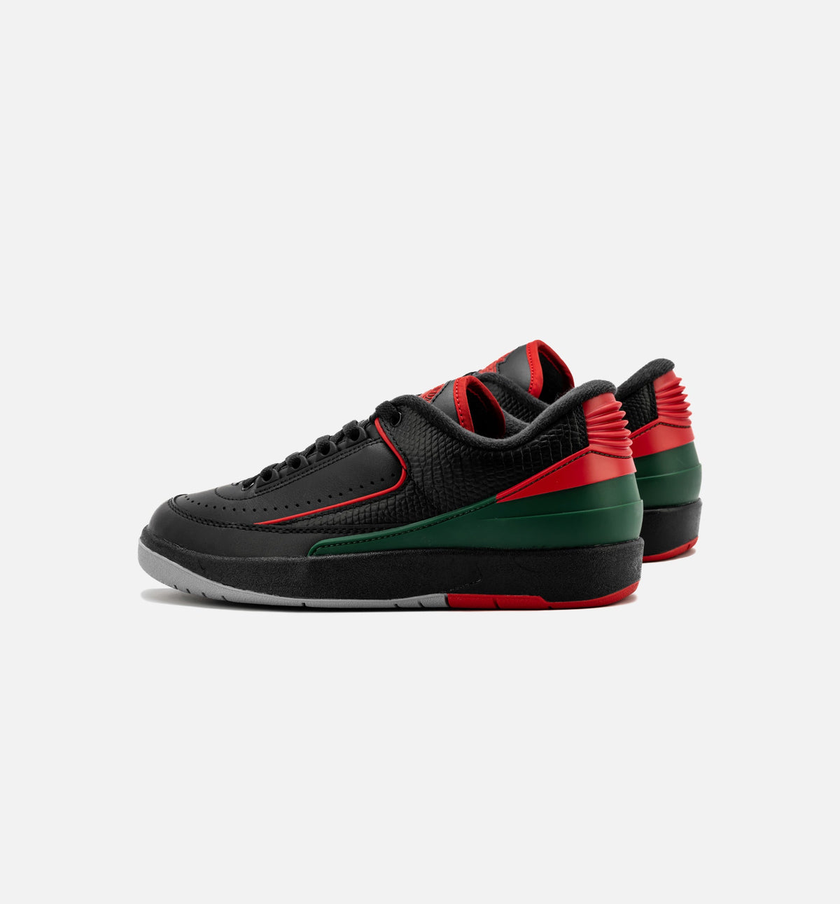 Air Jordan 2 Retro Low Christmas - 青少年生活方式运动鞋（黑/火焰红/水泥灰）