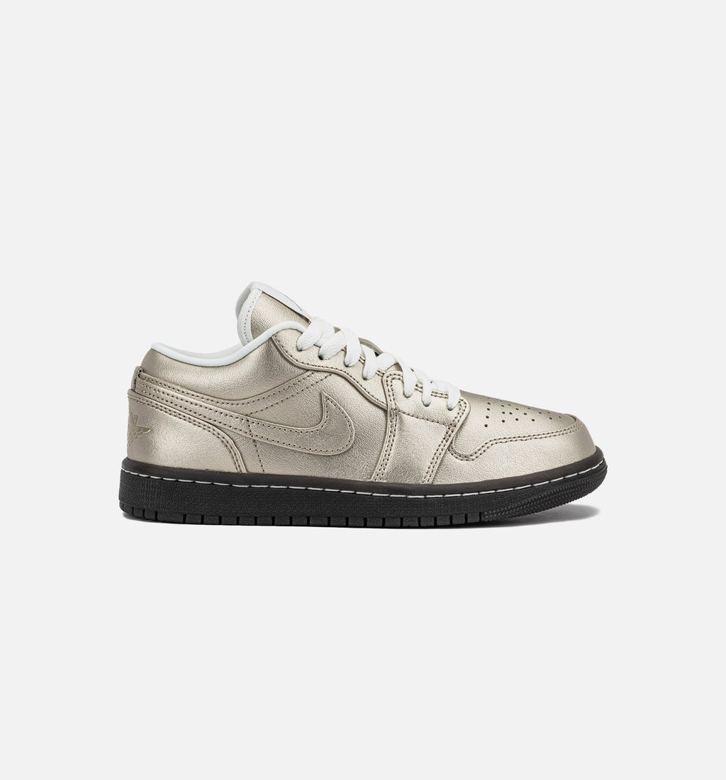Air Jordan 1 Low SE Metallic Zinc - 女款生活方式运动鞋（金属锡/峰白/丝绒棕）