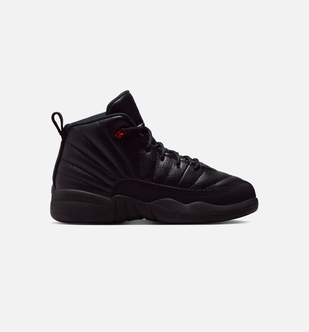 Air Jordan 12 Retro Bloodline 学前儿童生活方式运动鞋 - 黑色/校服红