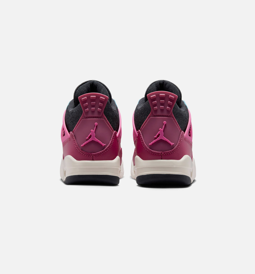 Air Jordan 4 Retro She's A Star 小学生生活方式运动鞋 - 甜甜甜茱/沙漠粉/深黑/粉笔