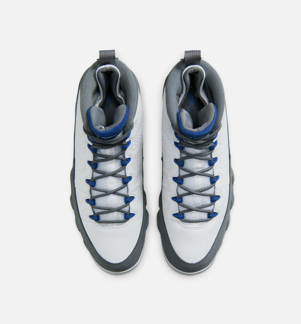 Air Jordan 9 Retro Flint Grey And French Blue 男款生活方式运动鞋 - 白色/法式蓝/熧石灰