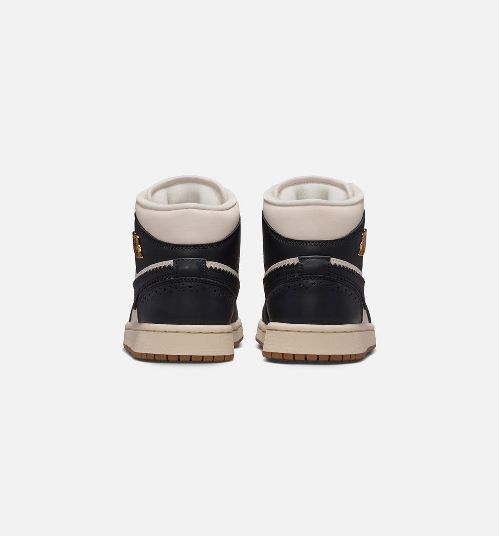 Air Jordan 1 Mid SE - 女款生活方式运动鞋（深灰黑/粉笔白/珍珠白）