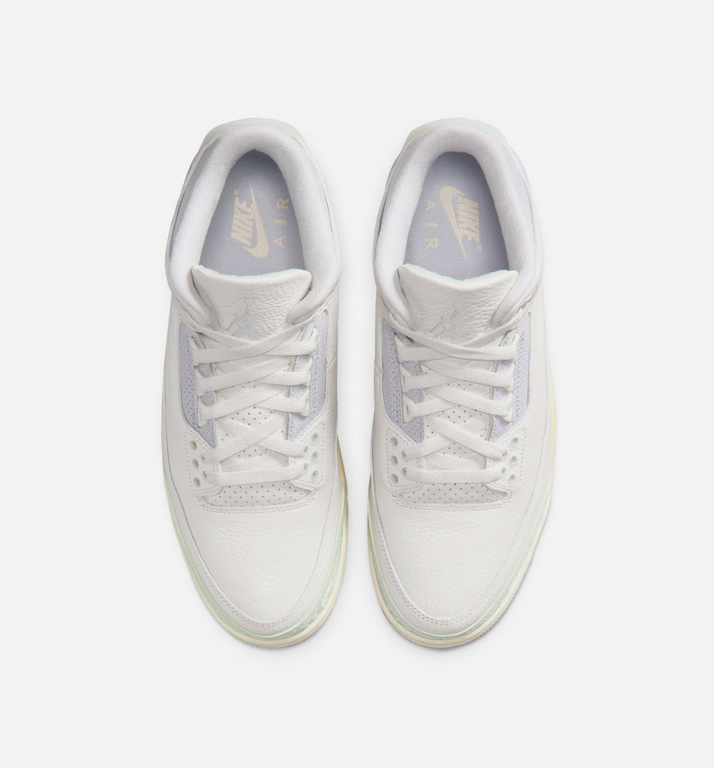 Air Jordan 3 Retro Sail and Jade Aura - 男款生活方式运动鞋（帆布白/翡翠晦光/晦光灰/冒柜舔红）