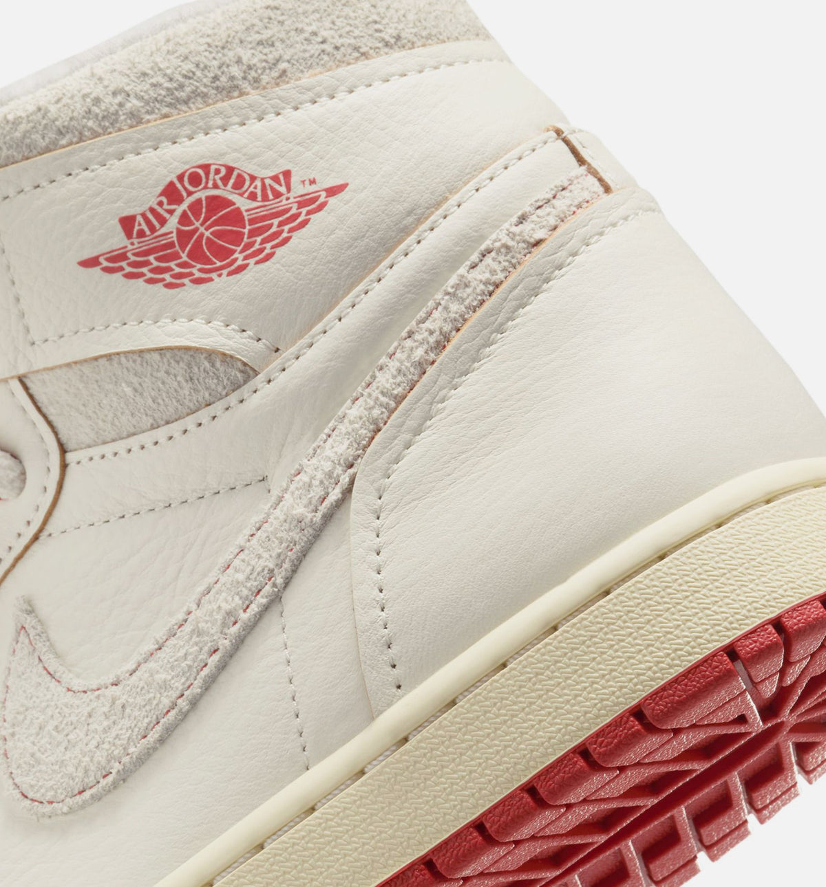 Air Jordan 1 High OG Rare Air Cinnabar - 女款生活方式运动鞋（帆布白/朱砂橙/浅骨白）