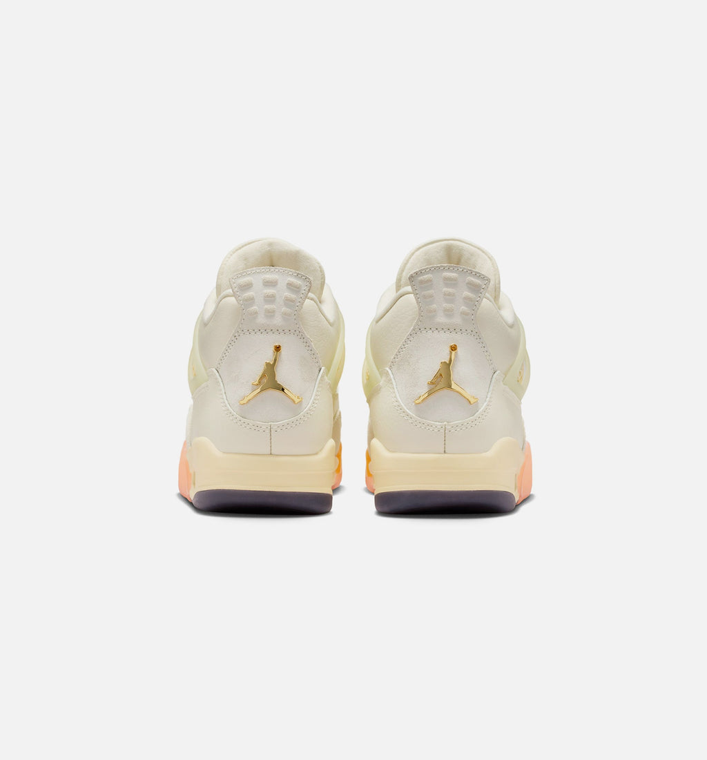 Air Jordan 4 Retro Birds of Paradise 女款生活方式运动鞋 - 椒奶/金色/沙麻/芒果橙/日晏色/黑