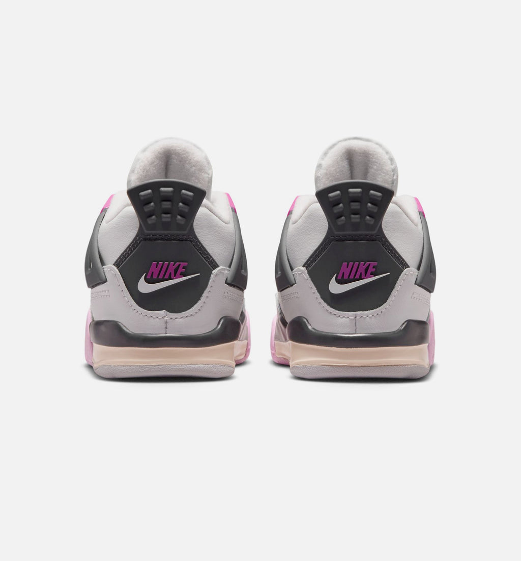 Air Jordan 4 Retro Comic 婴幼儿生活方式运动鞋 - 脱白/火焰粉/深灰