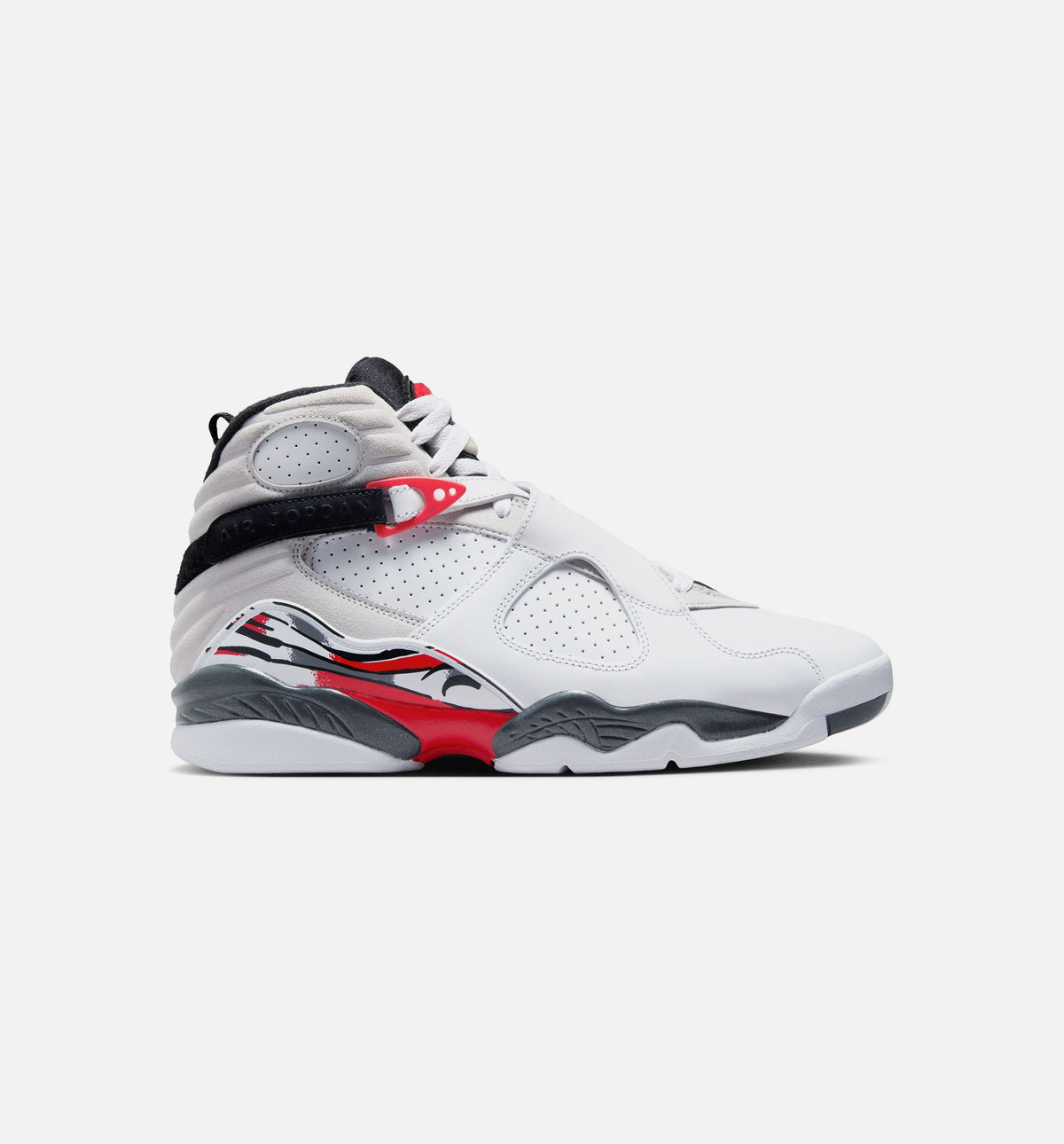 Air Jordan 8 Retro White And True Red 男款生活方式运动鞋 - 白色/黑色/纯红