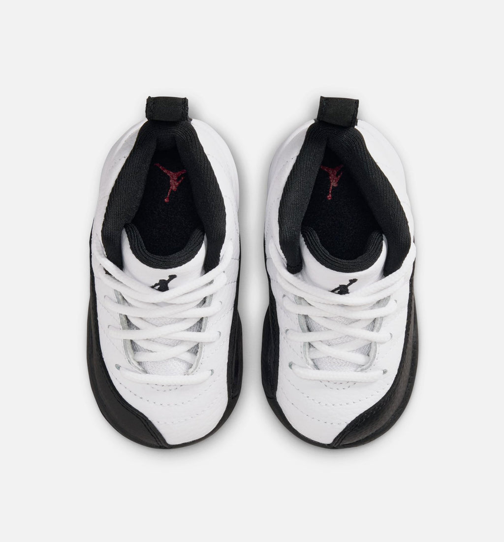 Air Jordan 12 Retro Taxi 婴幼儿生活方式运动鞋 - 白色/黑色/出租车黄