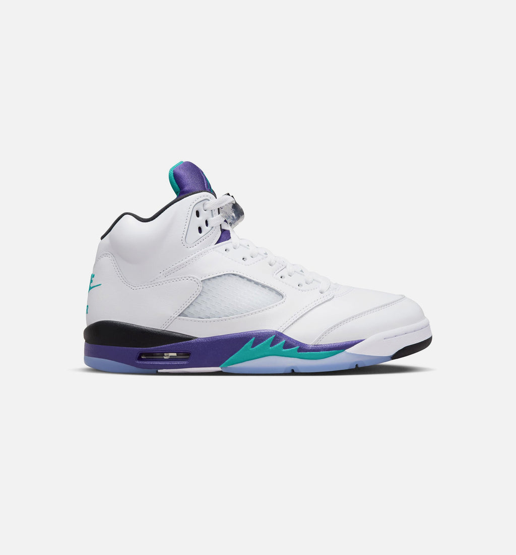 Air Jordan 5 Retro Grape 男款生活方式运动鞋 - 白色/新绿/葡萄冰/黑色