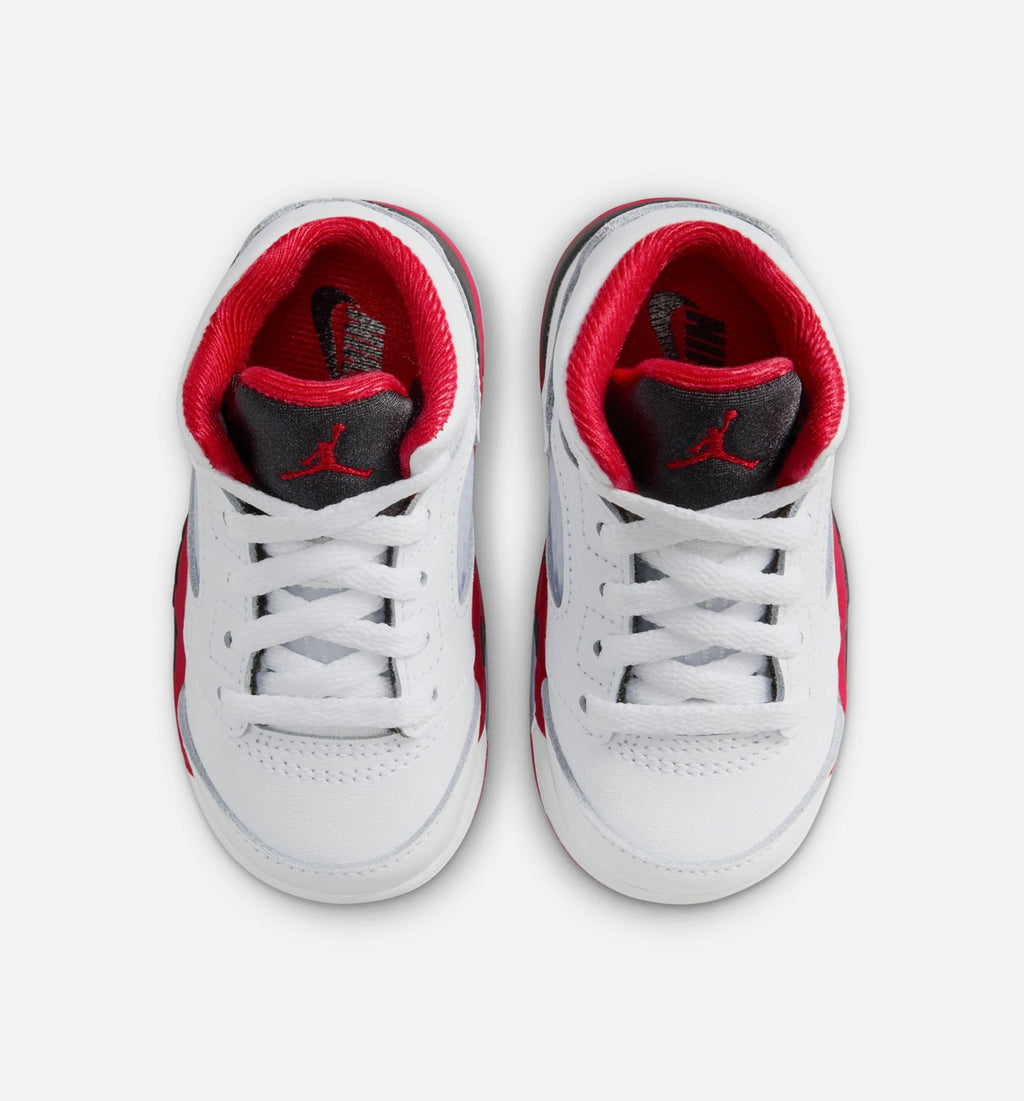 Air Jordan 5 Retro Fire Red 婴幼儿生活方式运动鞋 - 火焰红/白色