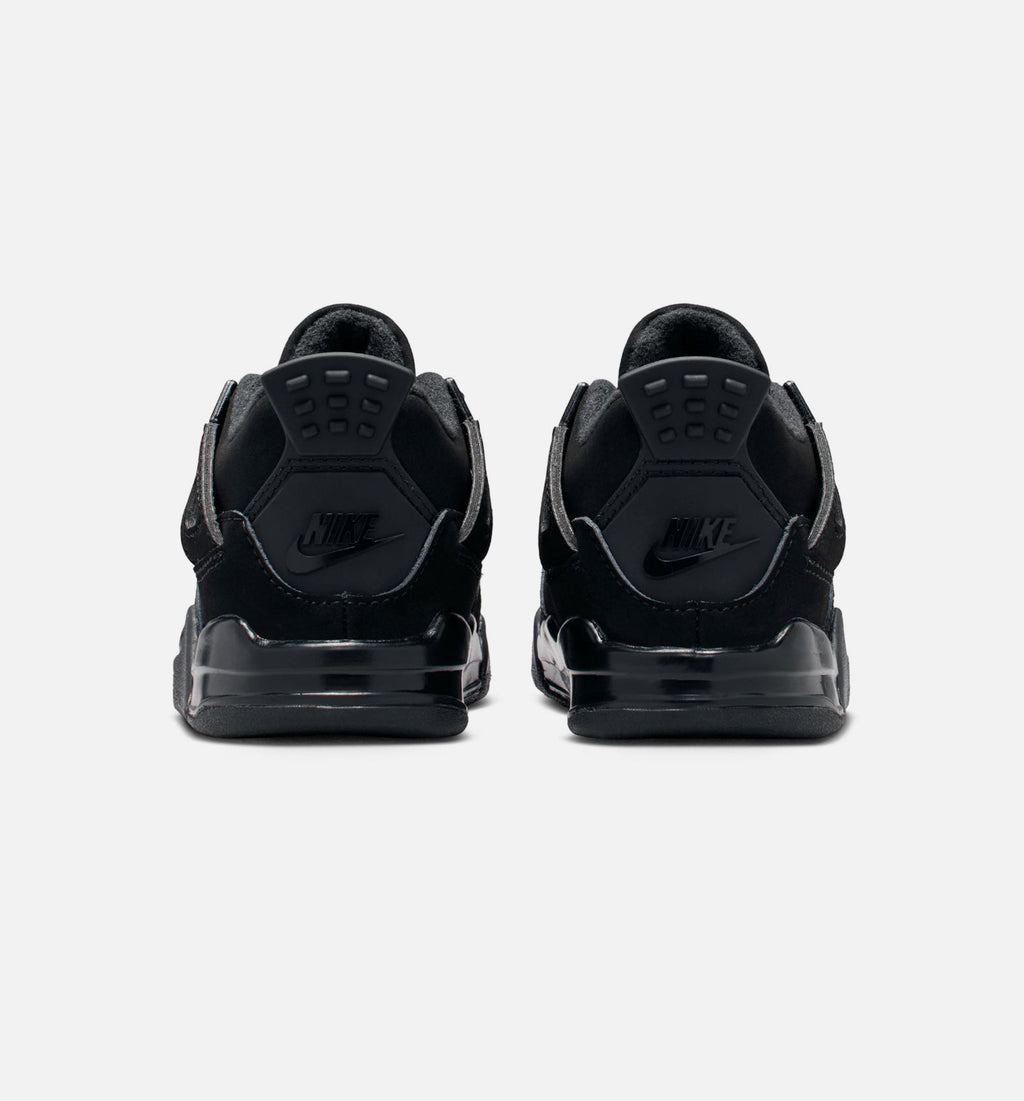 Air Jordan 4 Retro Black Cat 婴幼儿生活方式运动鞋 - 黑色/深黑/浅石墨灰
