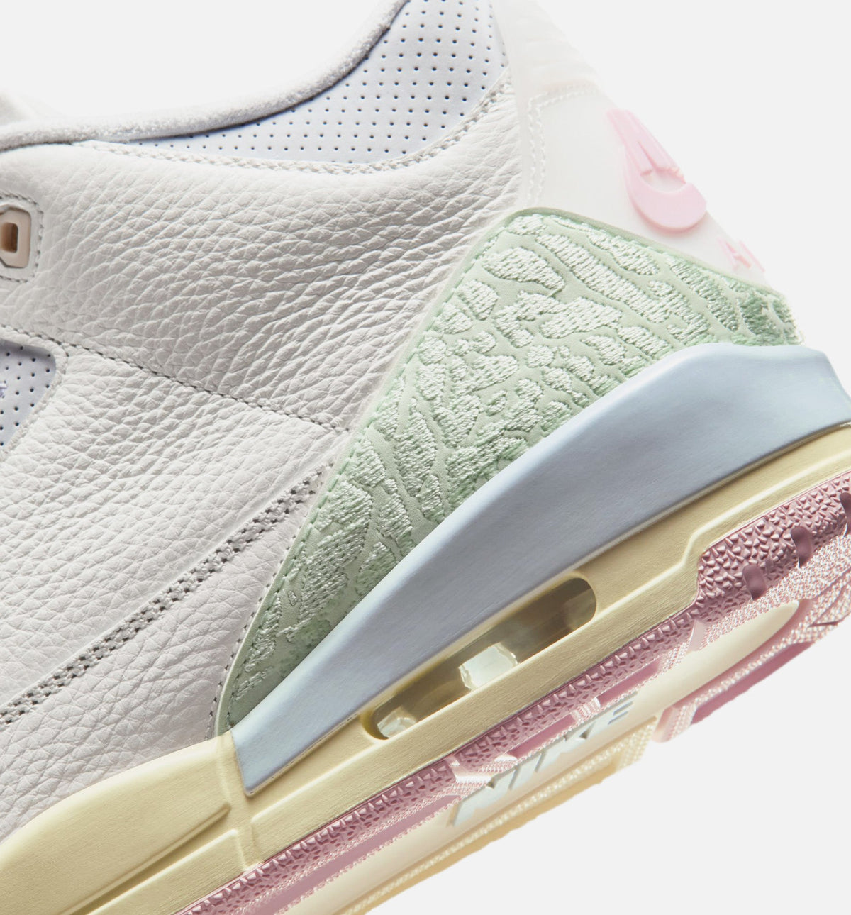 Air Jordan 3 Retro Sail and Jade Aura - 男款生活方式运动鞋（帆布白/翡翠晦光/晦光灰/冒柜舔红）