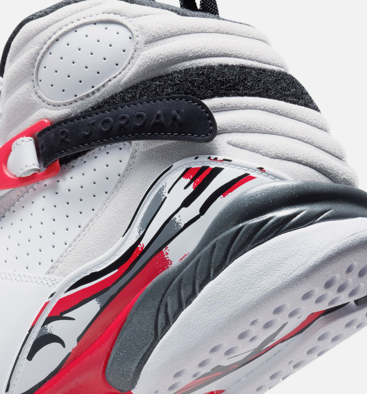 Air Jordan 8 Retro White And True Red 男款生活方式运动鞋 - 白色/黑色/纯红