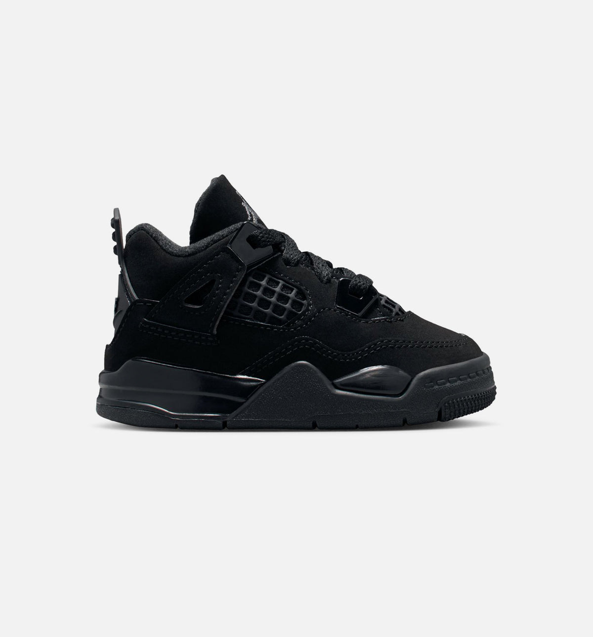 Air Jordan 4 Retro Black Cat 婴幼儿生活方式运动鞋 - 黑色/深黑/浅石墨灰