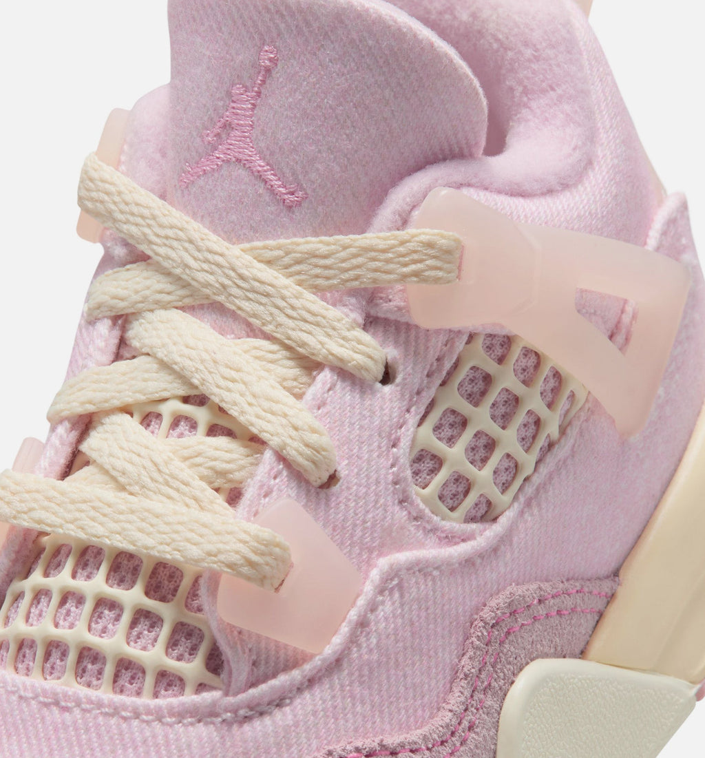 Air Jordan 4 Retro Pink Pearl And Iced Carmine 婴幼儿生活方式运动鞋 - 冰红/椒奶/深灰/沙麻/粉冰色
