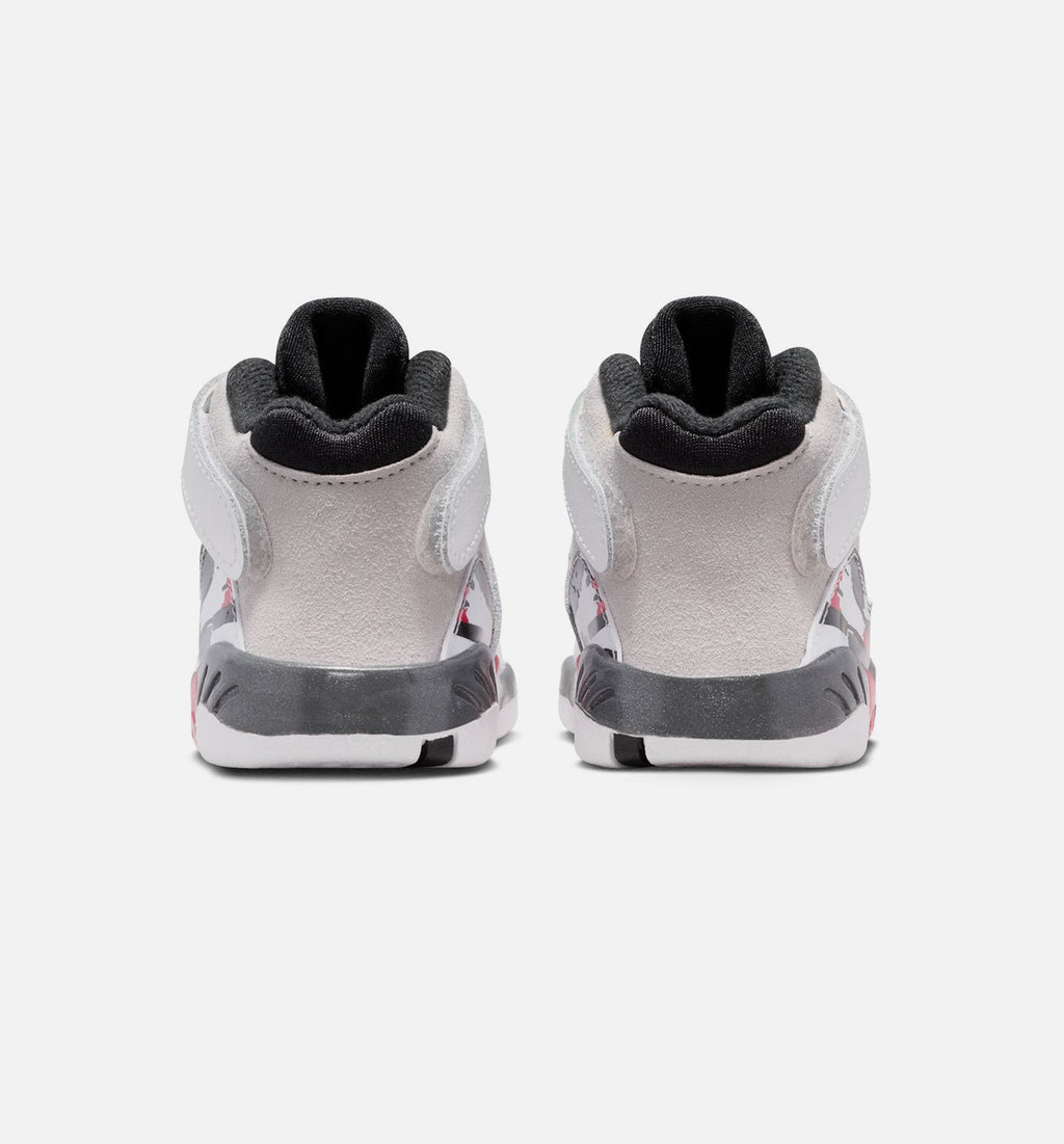 Air Jordan 8 Retro White And True Red 婴幼儿生活方式运动鞋 - 白色/黑色/纯红