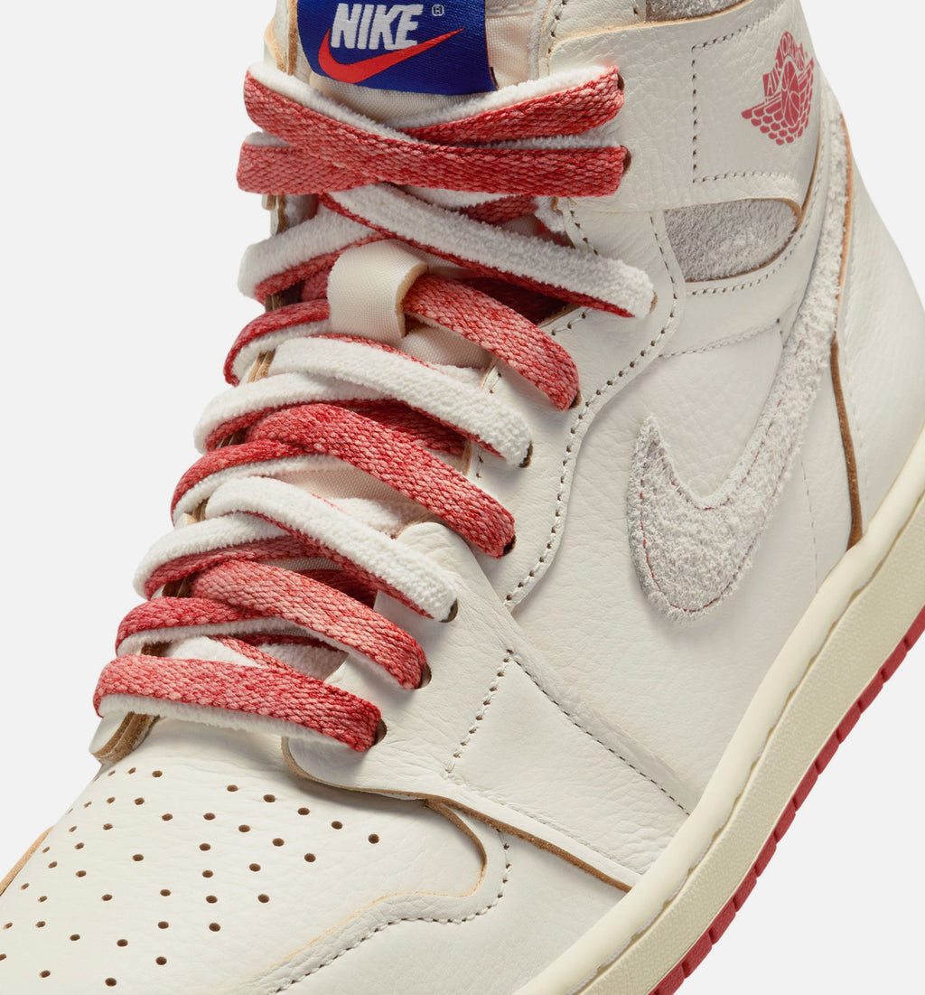 Air Jordan 1 High OG Rare Air Cinnabar - 女款生活方式运动鞋（帆布白/朱砂橙/浅骨白）